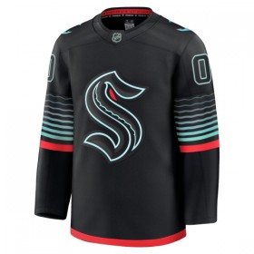 Män Ishockey Seattle Kraken tröja med eget tryck Fanatics Premium 2025-26 Svart Tredje