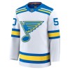 Män Ishockey St. Louis Blues tröja Fanatics Premium Binnington Jordan 2025-26 Vit Borta