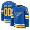 Män Ishockey St. Louis Blues tröja med eget tryck Fanatics Premium 2025-26 Blå Hemma