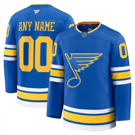 Män Ishockey St. Louis Blues tröja med eget tryck Fanatics Premium 2025-26 Blå Hemma