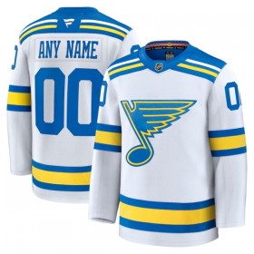 Män Ishockey St. Louis Blues tröja med eget tryck Fanatics Premium 2025-26 Vit Borta