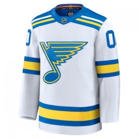 Män Ishockey St. Louis Blues tröja med eget tryck Fanatics Premium 2025-26 Vit Borta