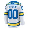 Män Ishockey St. Louis Blues tröja med eget tryck Fanatics Premium 2025-26 Vit Borta