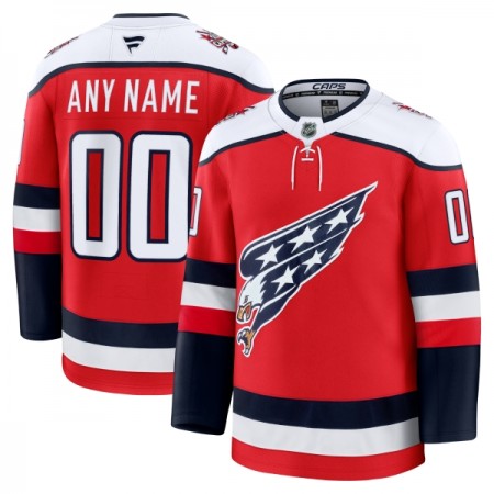 Män Ishockey Washington Capitals tröja med eget tryck Fanatics Premium 2025-26 Röd Tredje