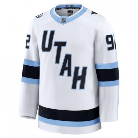 Män tröja Utah Hockey Club Fanatics Premium Logan Cooley Vit Borta